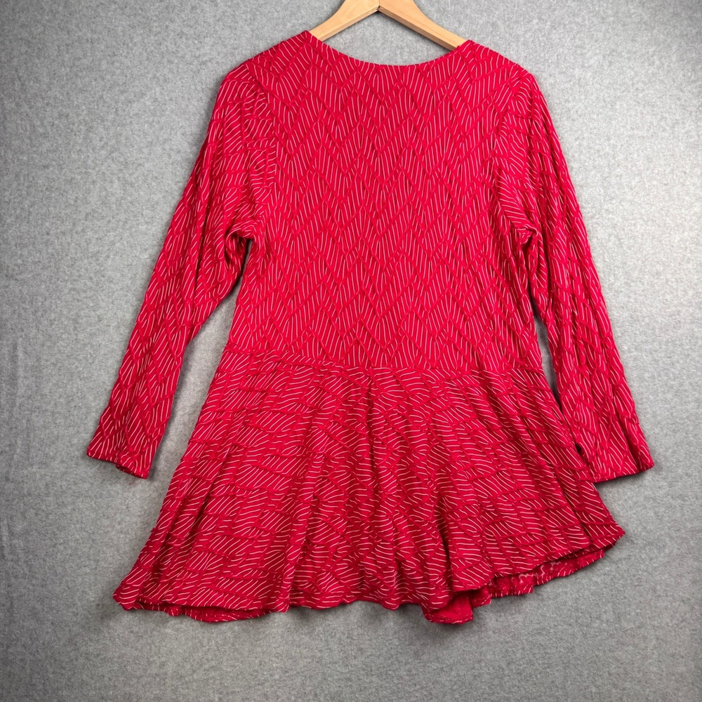 Habitat Tunic Womens Large Pink Textured VNeck Asymmetrical Artsy Lagenlook Boho - Picture 2 of 8